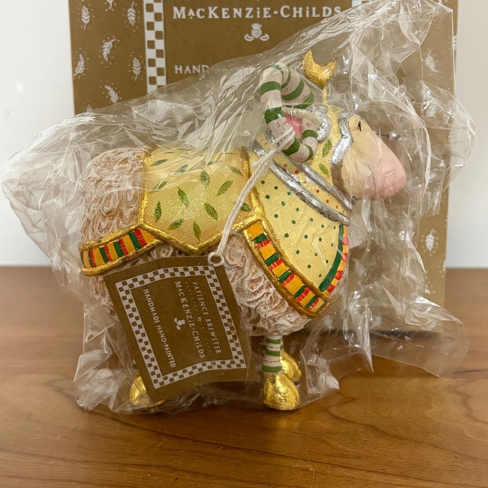 MacKenzie-Childs Patience Brewster Manger Ram Figure Nativity 08-07182 New